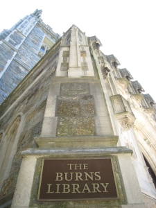 Entrance to the John J. Burns Library